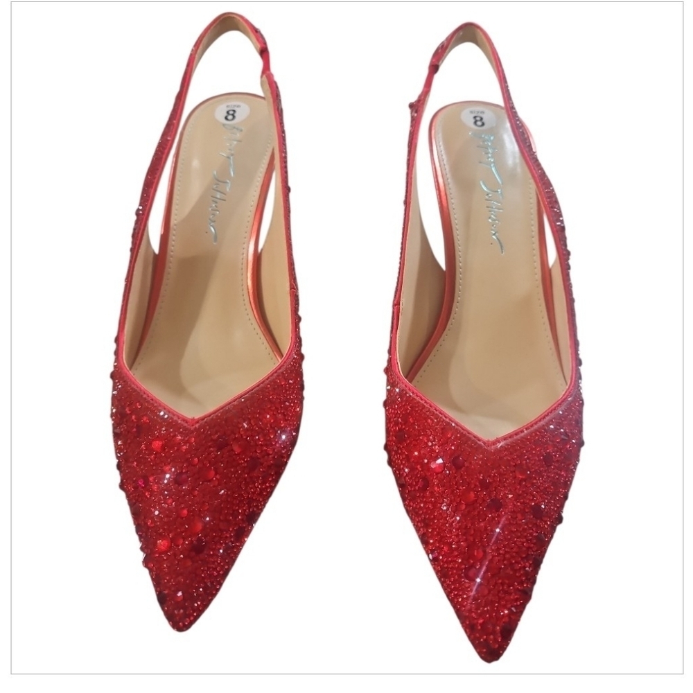 Betsey Johnson Evening Rhinestone Heels Sz 8 - Picture 7 of 17